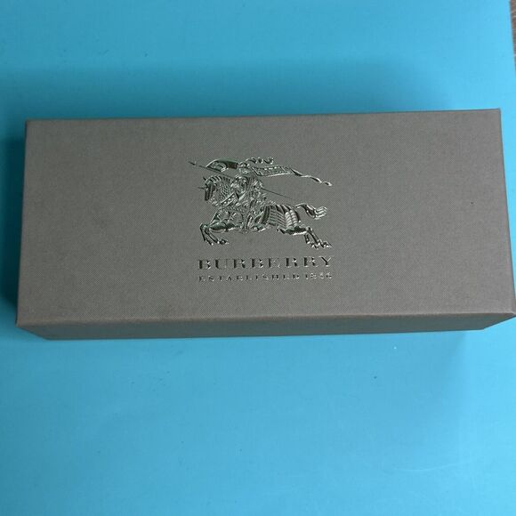 Burberry Empty Tan Sunglasses Gift/Storage Box and Pamphlet 7" x 3" x 2 5/8" - Picture 1 of 3